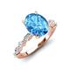 3 - Laila 2.88 ctw Blue Topaz Oval Shape (9x7 mm) Hidden Halo Engagement Ring 