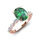 3 - Laila 2.63 ctw Created Alexandrite Oval Shape (9x7 mm) Hidden Halo Engagement Ring 
