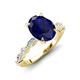 3 - Laila 2.98 ctw Blue Sapphire Oval Shape (9x7 mm) Hidden Halo Engagement Ring 