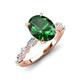 3 - Laila 2.38 ctw Emerald Oval Shape (9x7 mm) Hidden Halo Engagement Ring 