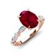 3 - Laila 2.98 ctw Ruby Oval Shape (9x7 mm) Hidden Halo Engagement Ring 
