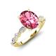 3 - Laila 2.58 ctw Pink Tourmaline Oval Shape (9x7 mm) Hidden Halo Engagement Ring 