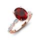 3 - Laila 2.68 ctw Red Garnet Oval Shape (9x7 mm) Hidden Halo Engagement Ring 