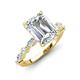 3 - Laila 3.08 ctw IGI Certified Lab Grown Diamond Emerald Shape  Hidden Halo Engagement Ring 