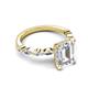 5 - Laila 3.08 ctw IGI Certified Lab Grown Diamond Emerald Shape  Hidden Halo Engagement Ring 