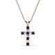 1 - Ethel Blue Sapphire and Lab Grown Diamond Cross Pendant 