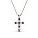 1 - Ethel Iolite and Lab Grown Diamond Cross Pendant 