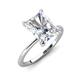 3 - Morgan 2.60 ctw Center IGI Certified Lab Grown Diamond Radiant Shape with Prong Studded Natural Diamond Solitaire Plus Engagement Ring 