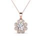 1 - Urania 1.40 ctw IGI Certified Lab Grown Diamond (6.50 mm) Halo Floral Pendant 