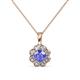 1 - Urania 0.87 ctw Tanzanite (5.00 mm) and Lab Grown Diamond Floral Halo Pendant 