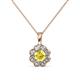 1 - Urania 0.93 ctw Yellow Sapphire (5.00 mm) and Lab Grown Diamond Floral Halo Pendant 