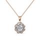 1 - Urania 0.90 ctw Natural Diamond (5.00 mm) and Lab Grown Diamond Floral Halo Pendant 