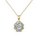 1 - Urania 0.90 ctw Lab Grown Diamond (5.00 mm) Halo Floral Pendant 