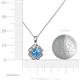 3 - Urania 0.90 ctw Blue Topaz (5.00 mm) and Lab Grown Diamond Floral Halo Pendant 
