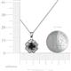 3 - Urania 0.90 ctw Black Diamond (5.00 mm) and Lab Grown Diamond Floral Halo Pendant 