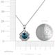 3 - Urania 0.90 ctw Blue Diamond (5.00 mm) and Lab Grown Diamond Floral Halo Pendant 