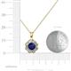 3 - Urania 0.92 ctw Blue Sapphire (5.00 mm) and Lab Grown Diamond Floral Halo Pendant 