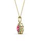 4 - Urania 0.80 ctw Pink Tourmaline (5.00 mm) and Lab Grown Diamond Floral Halo Pendant 