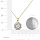 3 - Urania 0.93 ctw White Sapphire (5.00 mm) and Lab Grown Diamond Floral Halo Pendant 