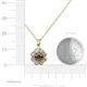 3 - Urania 0.88 ctw Smoky Quartz (5.00 mm) and Lab Grown Diamond Floral Halo Pendant 