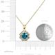 3 - Urania 0.90 ctw London Blue Topaz (5.00 mm) and Lab Grown Diamond Floral Halo Pendant 