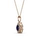 4 - Urania 0.92 ctw Blue Sapphire (5.00 mm) and Lab Grown Diamond Floral Halo Pendant 