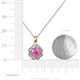 3 - Urania 0.93 ctw Pink Sapphire (5.00 mm) and Lab Grown Diamond Floral Halo Pendant 