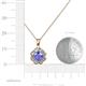 3 - Urania 0.87 ctw Tanzanite (5.00 mm) and Lab Grown Diamond Floral Halo Pendant 