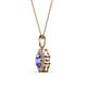 4 - Urania 0.87 ctw Tanzanite (5.00 mm) and Lab Grown Diamond Floral Halo Pendant 