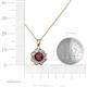 3 - Urania 0.95 ctw Ruby (5.00 mm) and Lab Grown Diamond Floral Halo Pendant 