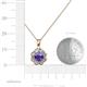 3 - Urania 0.80 ctw Iolite (5.00 mm) and Lab Grown Diamond Floral Halo Pendant 