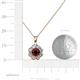 3 - Urania 1.03 ctw Red Garnet (5.00 mm) and Lab Grown Diamond Floral Halo Pendant 