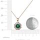 3 - Urania 0.80 ctw Emerald (5.00 mm) and Lab Grown Diamond Floral Halo Pendant 
