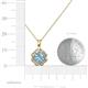 3 - Urania 0.80 ctw Aquamarine (5.00 mm) and Lab Grown Diamond Floral Halo Pendant 