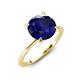 3 - Morgan 2.65 ctw Center Created Blue Sapphire with Prong Studded Natural Diamond Solitaire Plus Engagement Ring 