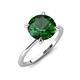 3 - Morgan 1.90 ctw Center Created Emerald with Prong Studded Natural Diamond Solitaire Plus Engagement Ring 