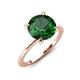 3 - Morgan 1.90 ctw Center Created Emerald with Prong Studded Natural Diamond Solitaire Plus Engagement Ring 