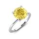 3 - Morgan 2.65 ctw Center Created Yellow Sapphire with Prong Studded Natural Diamond Solitaire Plus Engagement Ring 