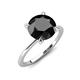 3 - Morgan 3.15 ctw Center Black Diamond with Prong Studded Natural Diamond Solitaire Plus Engagement Ring 