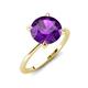 3 - Morgan 2.05 ctw Center Amethyst with Prong Studded Natural Diamond Solitaire Plus Engagement Ring 