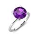 3 - Morgan 2.05 ctw Center Amethyst with Prong Studded Natural Diamond Solitaire Plus Engagement Ring 