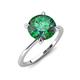 3 - Morgan 2.40 ctw Center Created Alexandrite with Prong Studded Natural Diamond Solitaire Plus Engagement Ring 