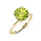 3 - Morgan 1.95 ctw Center Peridot with Prong Studded Natural Diamond Solitaire Plus Engagement Ring 