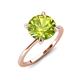 3 - Morgan 1.95 ctw Center Peridot with Prong Studded Natural Diamond Solitaire Plus Engagement Ring 