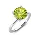 3 - Morgan 1.95 ctw Center Peridot with Prong Studded Natural Diamond Solitaire Plus Engagement Ring 