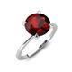 3 - Morgan 2.41 ctw Center Red Garnet with Prong Studded Natural Diamond Solitaire Plus Engagement Ring 