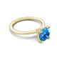 3 - Morgan 1.40 ctw Center Blue Topaz with Prong Studded Natural Diamond Solitaire Plus Engagement Ring 