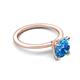 3 - Morgan 1.40 ctw Center Blue Topaz with Prong Studded Natural Diamond Solitaire Plus Engagement Ring 