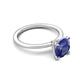 3 - Morgan 1.30 ctw Center Iolite with Prong Studded Natural Diamond Solitaire Plus Engagement Ring 