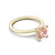 3 - Morgan 1.35 ctw Center Morganite with Prong Studded Natural Diamond Solitaire Plus Engagement Ring 